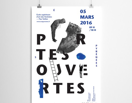 Open days ESA pyrénées, poster, image 1, 2016, Sybille Clemente graphic designer.